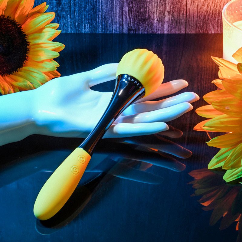 Gender X SUNFLOWER - Yellow 20 cm USB Rechargeable Massage Wand - Silk and Sin