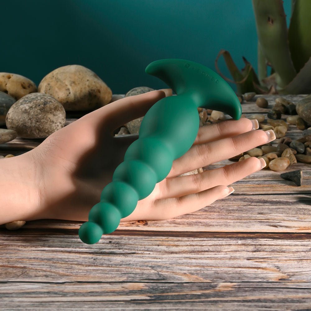 Gender X THE RATTLER - Green 17 cm USB Rechargeable Vibrating and Twirling Anal Plug - Silk and Sin