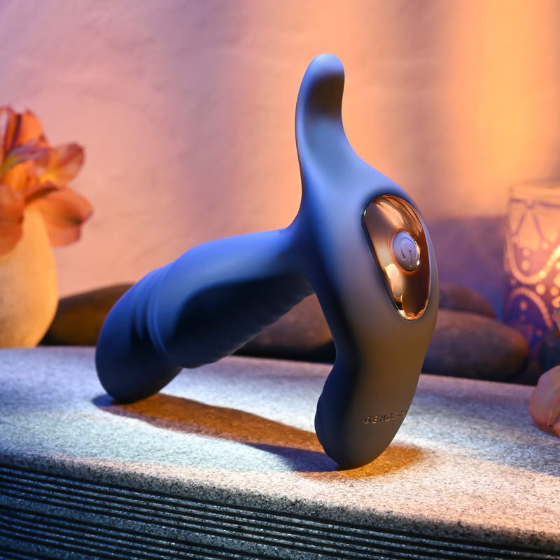 Gender X TRUE BLUE - Blue 13.5 cm USB Rechargeable Thrusting Prostate Massager - Silk and Sin