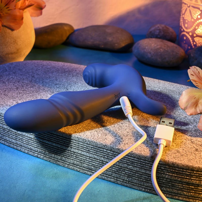 Gender X TRUE BLUE - Blue 13.5 cm USB Rechargeable Thrusting Prostate Massager - Silk and Sin