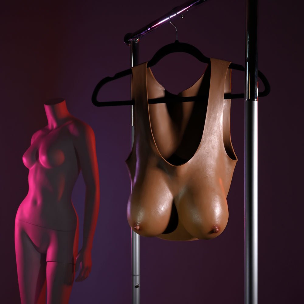 Gender X UNDERGARMENTS - PLATE D-CUP - Dark - Brown Wearable Breasts - D-Cup Size - Silk and Sin