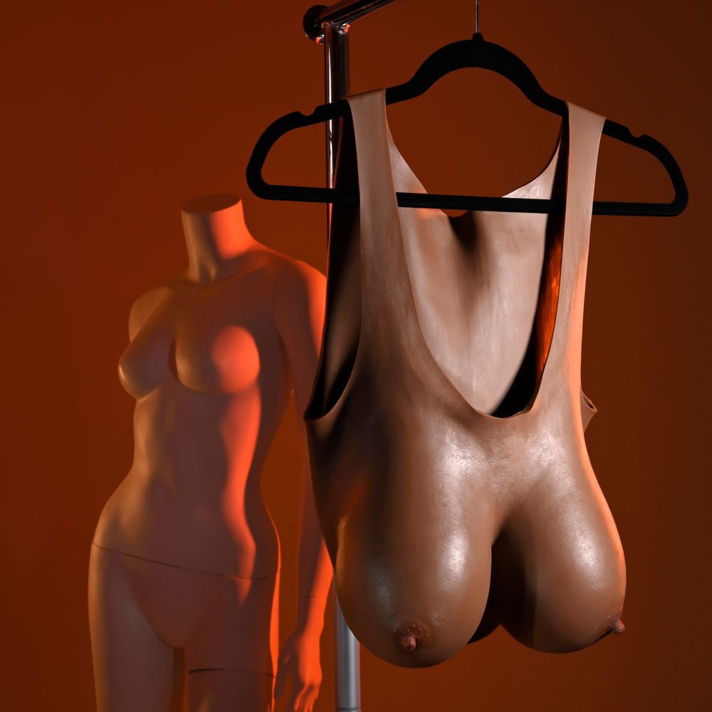 Gender X UNDERGARMENTS - PLATE E-CUP - Dark - Brown Wearable Breasts - E-Cup Size - Silk and Sin