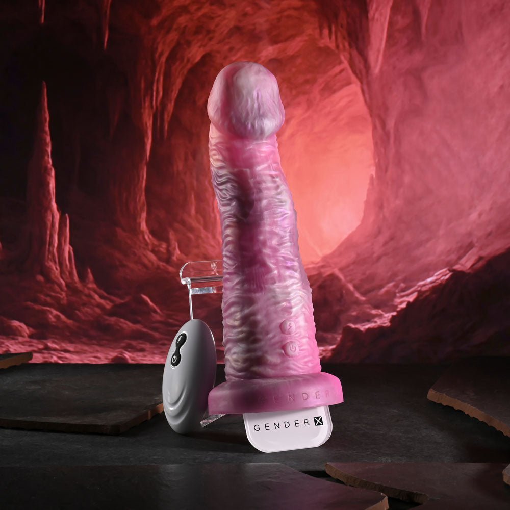Gender X WHIMSICAL - Pink USB Rechargeable Vibrating Fantasy Dildo with Wireless Remote - silkandsin