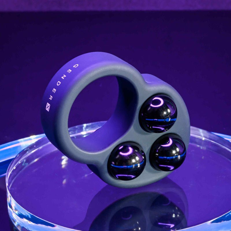 Gender X WORKOUT RING - Black Weighted Cock Ring - Silk and Sin