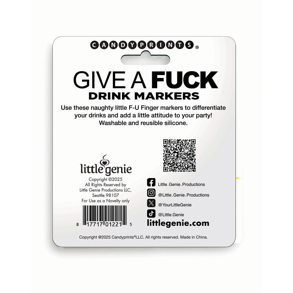 Give A Fuck Drink Markers - Novelty Drink Markers - Set of 6 - silkandsin