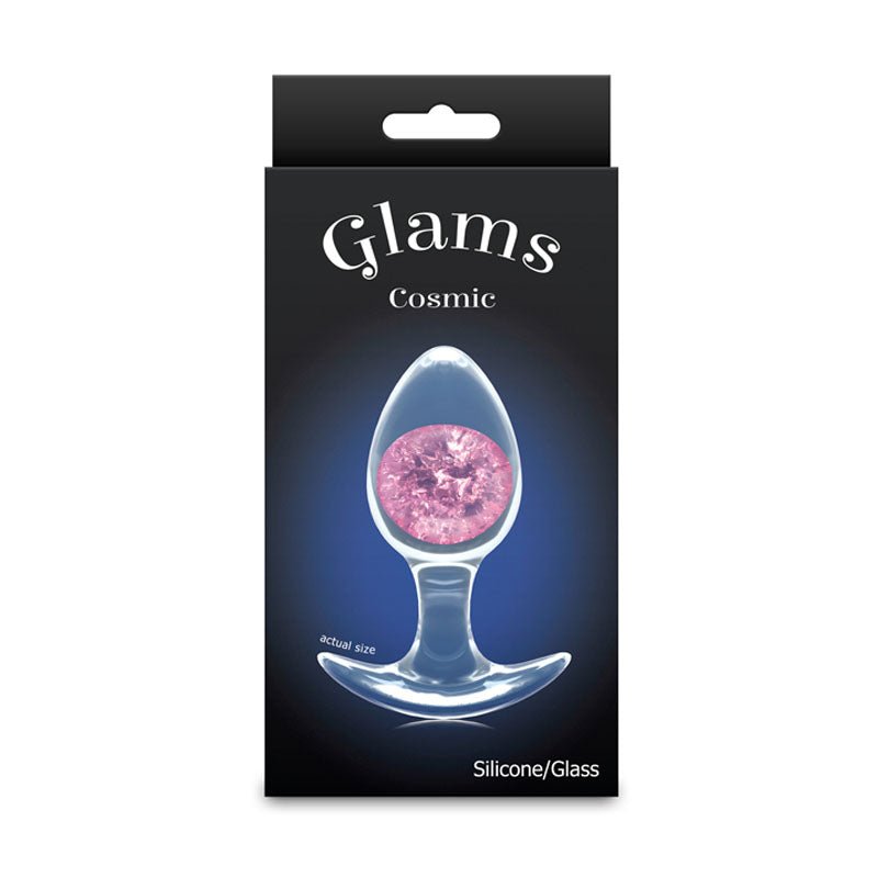 Glams Cosmic - Medium - Pink - Clear/Pink 9.5 cm Small Butt Plug - Silk and Sin