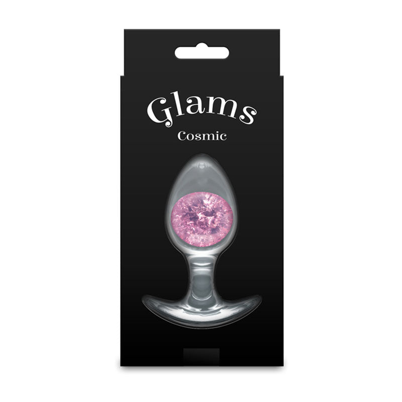 Glams Cosmic - Medium - Pink - Clear/Pink 9.5 cm Small Butt Plug - Silk and Sin