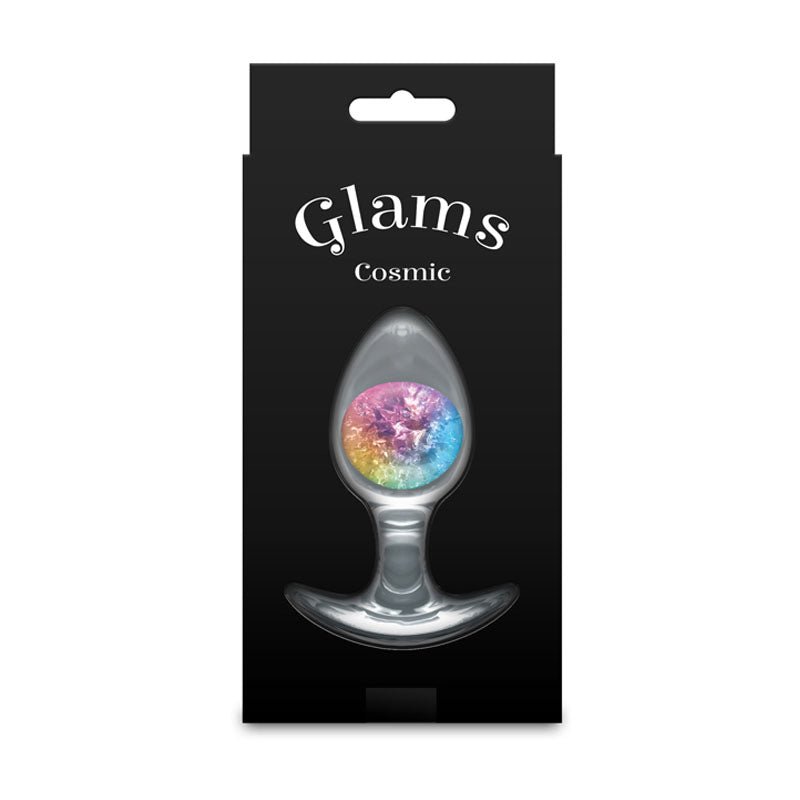 Glams Cosmic - Medium - Rainbow - Clear/Rainbow 9.5 cm Small Butt Plug - Silk and Sin