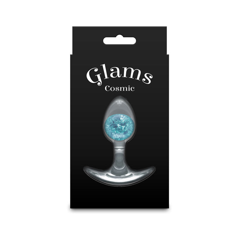 Glams Cosmic - Small - Blue - Clear/Blue 8.1 cm Small Butt Plug - Silk and Sin
