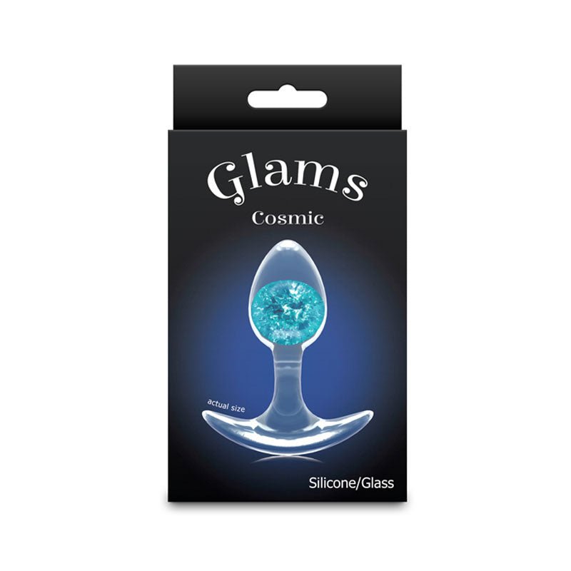 Glams Cosmic - Small - Blue - Clear/Blue 8.1 cm Small Butt Plug - Silk and Sin