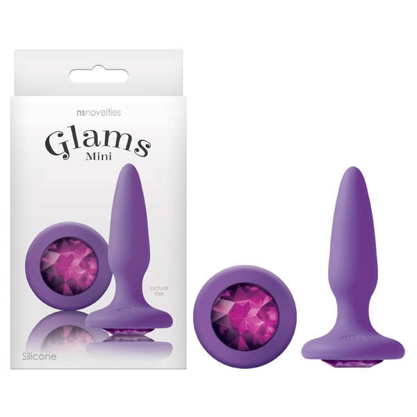 Glams Mini - Purple 8.4 cm (3.3'') Butt Plug with Sparkling Gem - Silk and Sin