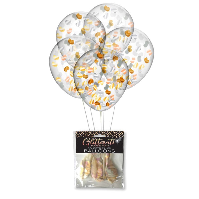 Glitterati - Boobie Confetti Balloons - Set of 5 - Silk and Sin