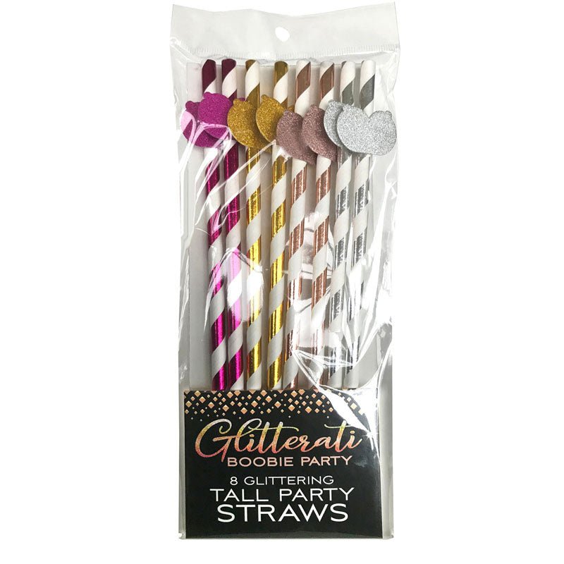 Glitterati - Boobie Tall Party Straws - Set of 8 - Silk and Sin