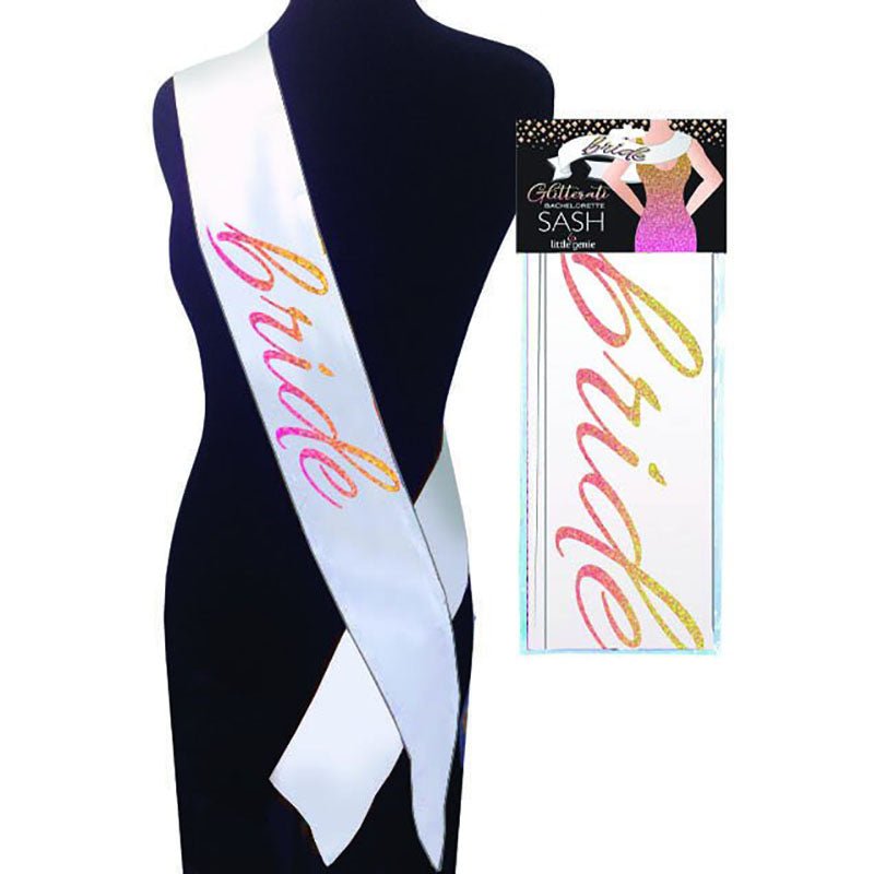 Glitterati - Bride Sash - Hens Party Novelty Sash - Silk and Sin
