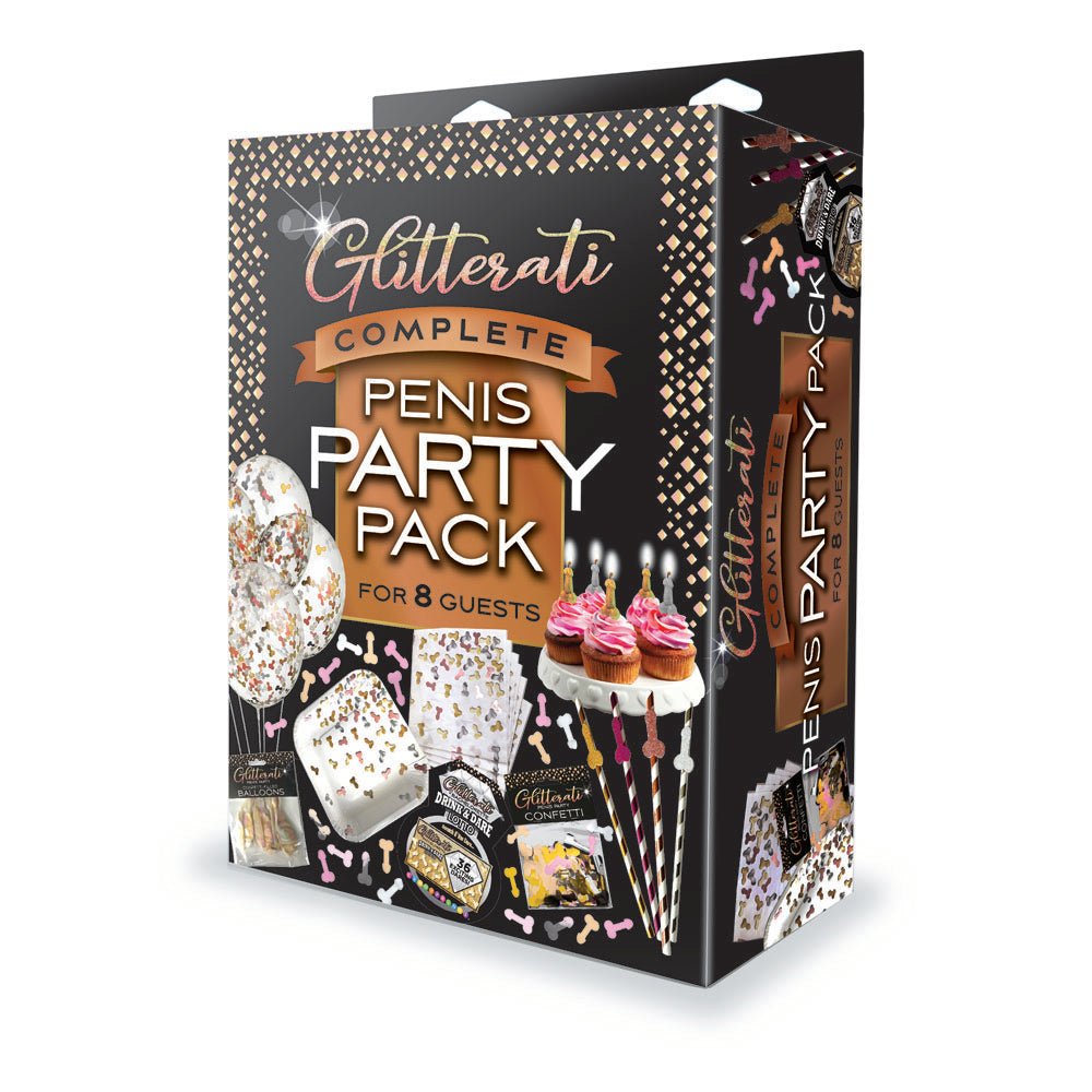 Glitterati Complete Penis Party Pack - Party Set for 8 People - Silk and Sin