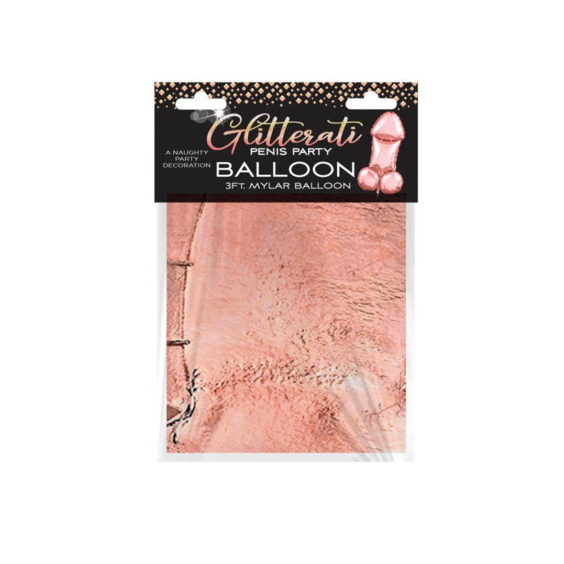 Glitterati - Penis Party Balloon 90cm Mylar - Rose Gold 90 cm Novelty Balloon - Silk and Sin