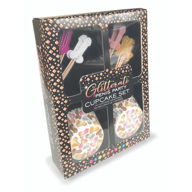 Glitterati - Penis Party Cupcake Set - Party Cupcake Set - Set of 24 - Silk and Sin