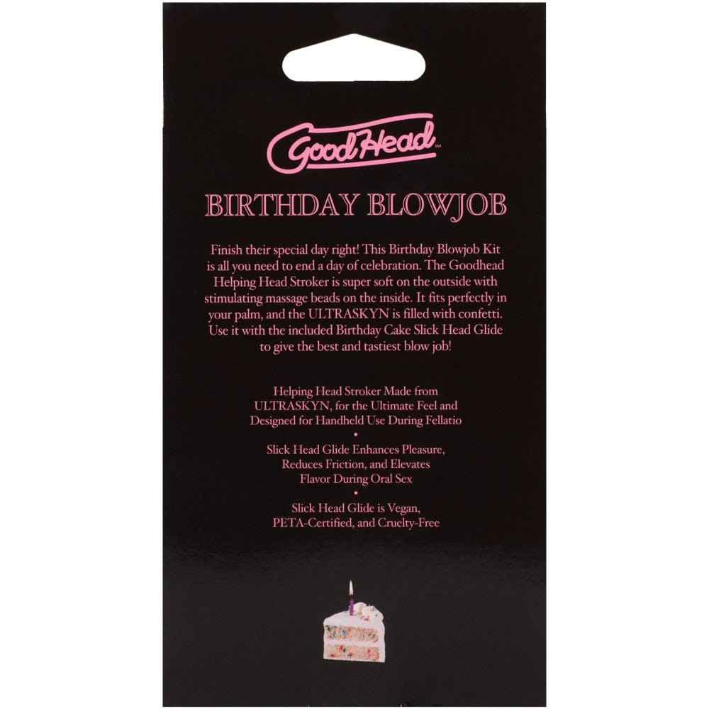 GoodHead Birthday Blowjob Kit - Birthday Cake GoodHead Glide with Helping Head Stroker - Silk and Sin