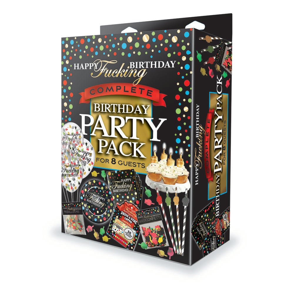 Happy F**king Birthday Complete Party Pack - Party Set for 8 People - Silk and Sin