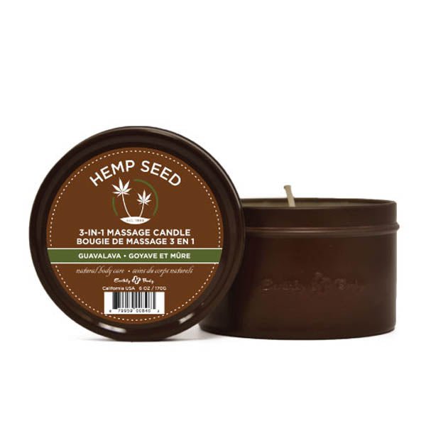 Hemp Seed 3-In-1 Massage Candle - Guavalava (Guava & Blackberry) - 170 g - Silk and Sin