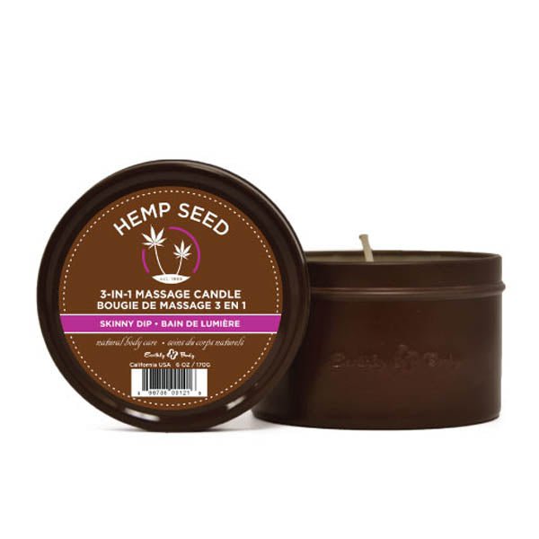 Hemp Seed 3-In-1 Massage Candle - Skinny Dip (Vanilla & Fairy Floss)- 170 g - Silk and Sin