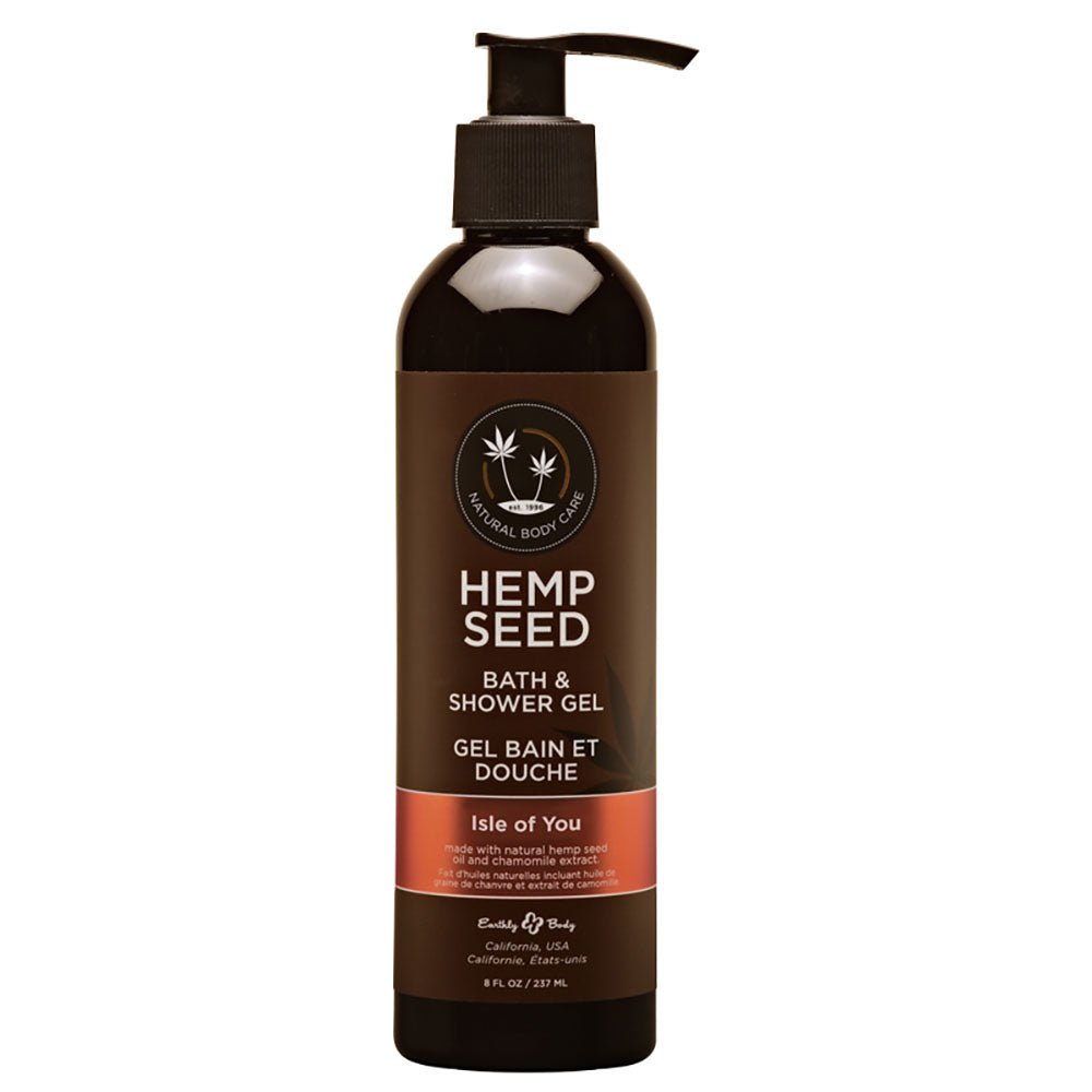 Hemp Seed Bath & Shower Gel - Isle Of You - Isle Of You (Coconut Water, Citrus & Vanilla) Scented - 237 ml Bottle - silkandsin