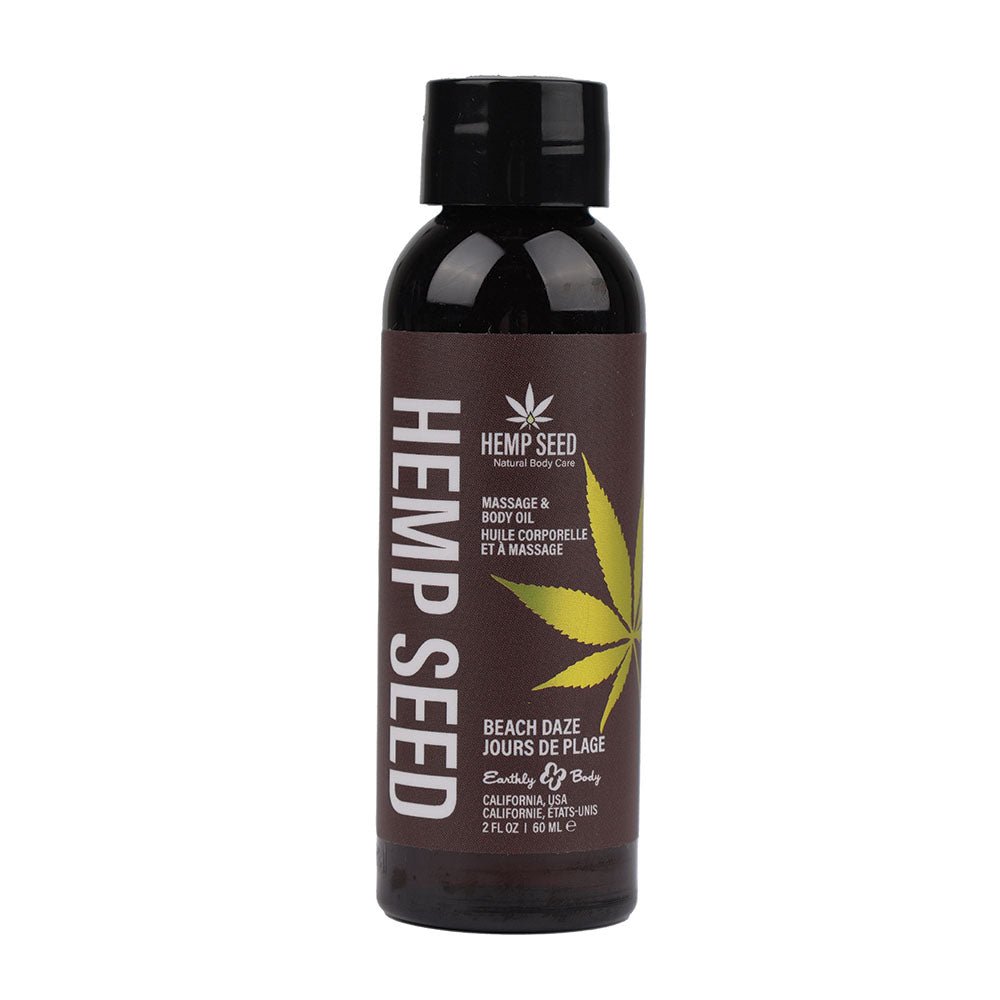 Hemp Seed Massage & Body Oil - Beach Daze (Coconut & Pineapple) Scented - 59 ml Bottle - Silk and Sin