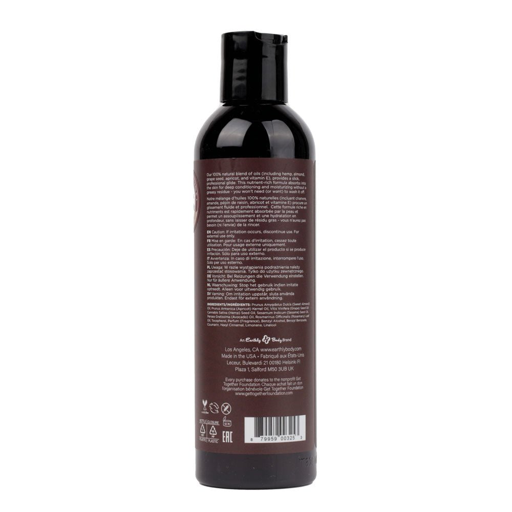 Hemp Seed Massage & Body Oil - Moroccan Nights (Earthy & Spicy-Sensual) Scented - 237 ml Bottle - Silk and Sin