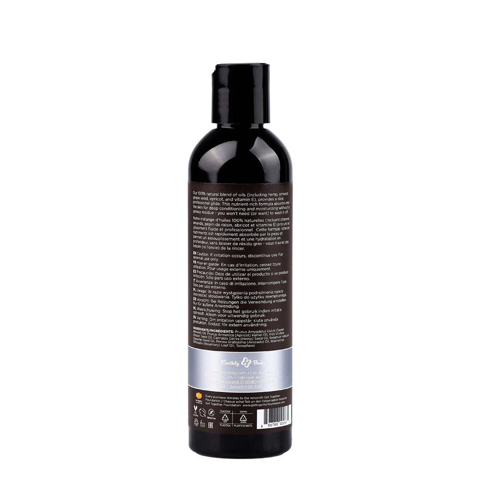 Hemp Seed Massage & Body Oil - Unscented - 237 ml Bottle - Silk and Sin