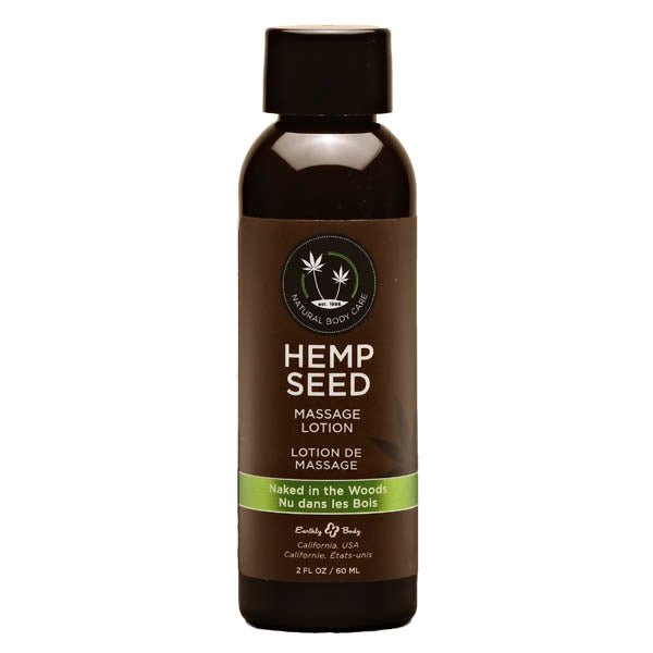 Hemp Seed Massage Lotion - Naked In The Woods (White Tea & Ginger) Scented - 59 ml Bottle - Silk and Sin