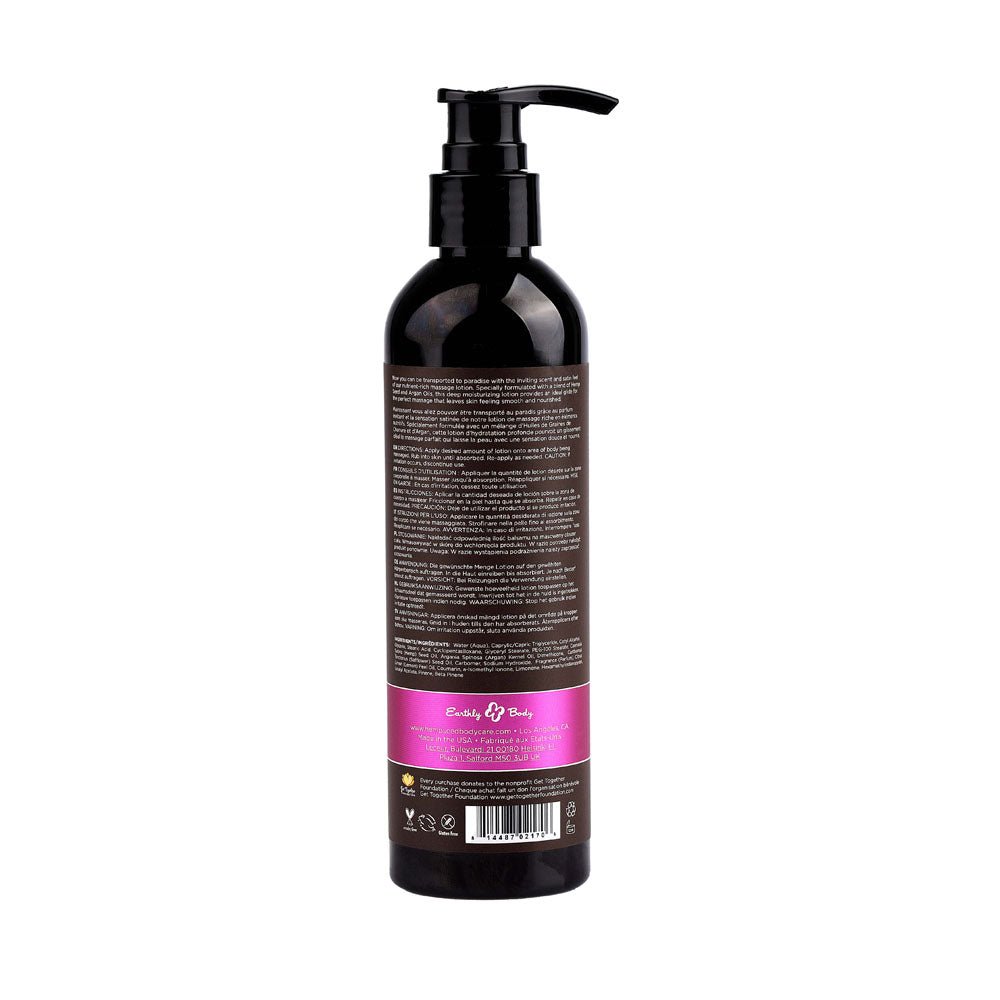 Hemp Seed Massage Lotion - Skinny Dip (Vanilla & Fairy Floss) Scented - 237 ml Bottle - silkandsin