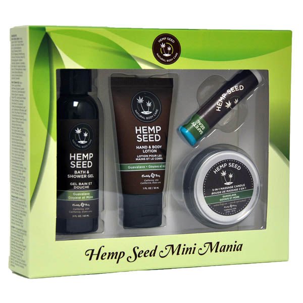 Hemp Seed Mini Mania - Guavalava (Guava & Blackberry) Scented Lotion Kit - 4 Piece Set - Silk and Sin