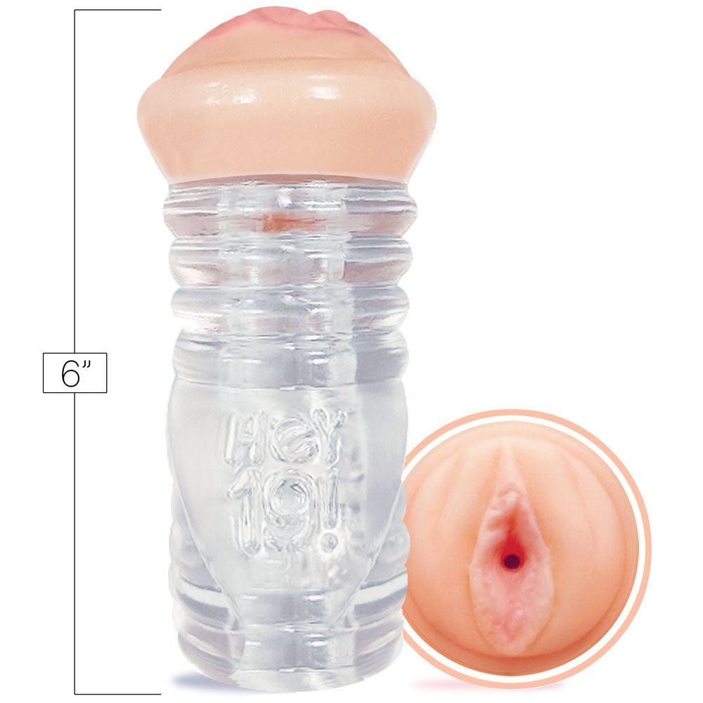 Hey 19! Nadia Styles - Flesh/Clear Teen Vagina Stroker - silkandsin