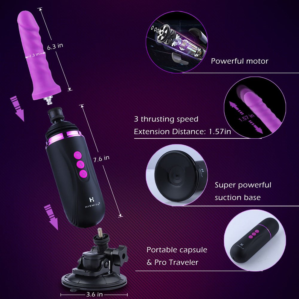 Hismith Capsule - Rechargeable Portable Sex Machine with App Control - Silk and Sin
