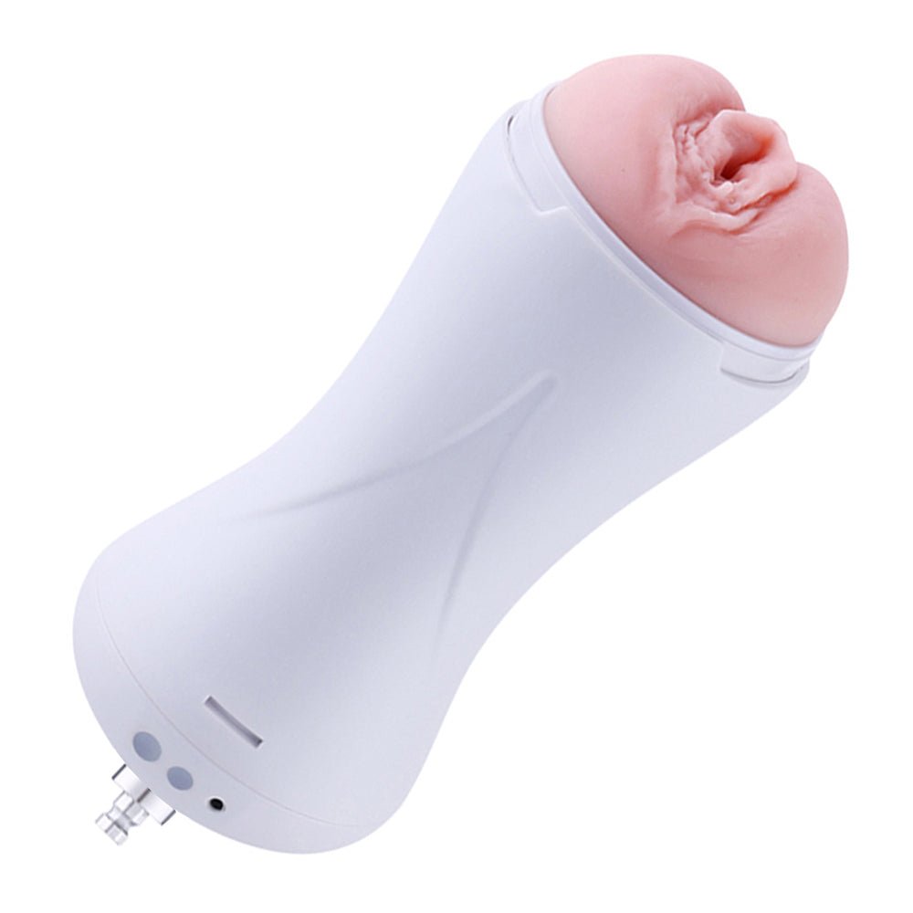 Hismith Vibrating Vagina Stroker Machine Attachment - USB Rechargeable Vibrating Vagina Stroker for Hismith Sex Machines - Silk and Sin