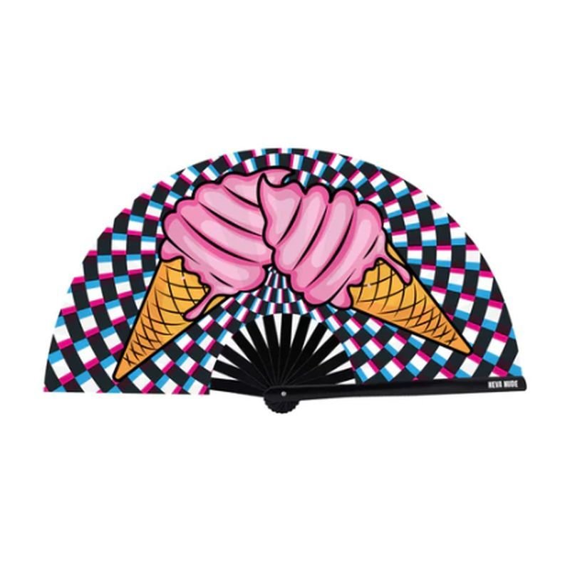 Ice Scream You Scream Blacklight Folding Fan - Silk and Sin