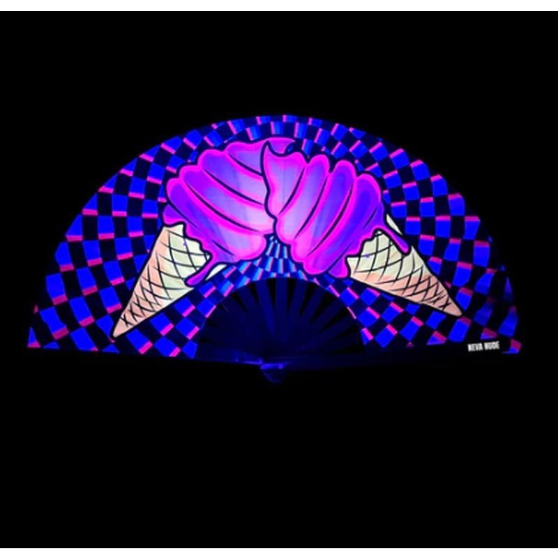 Ice Scream You Scream Blacklight Folding Fan - Silk and Sin
