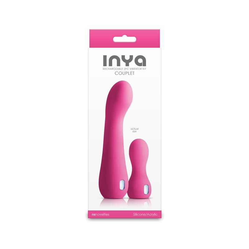 INYA Couplet - Pink - Pink USB Rechargeable Vibrators - Set of 2 Sizes - Silk and Sin