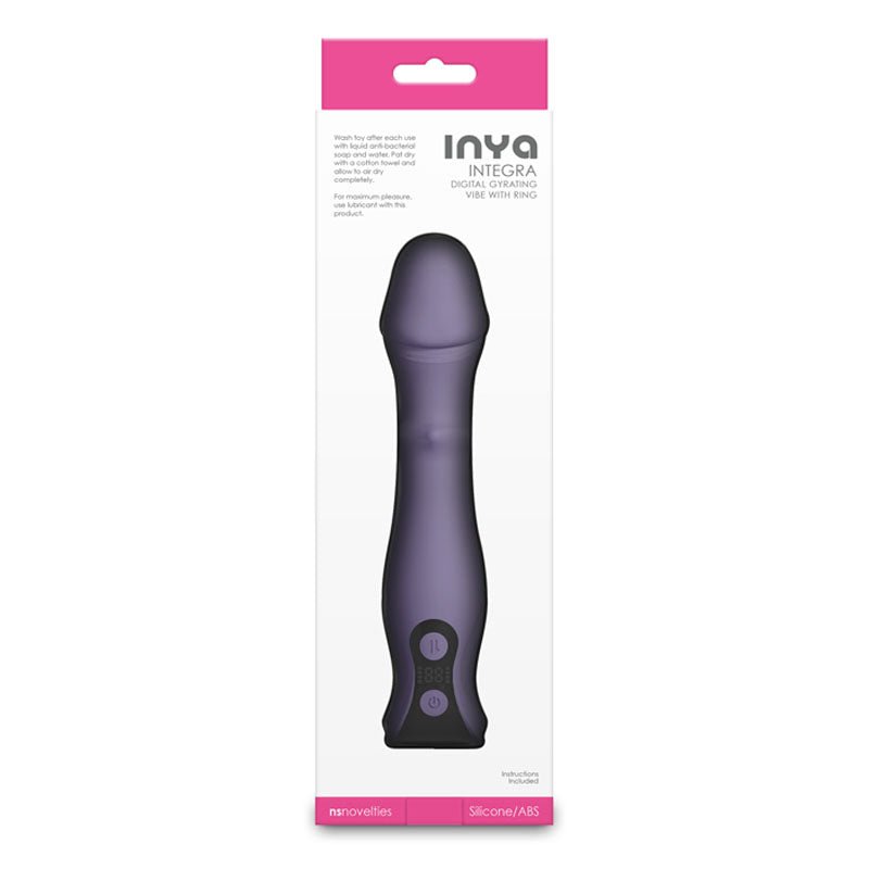 INYA Integra - Gray - Grey 18.2 cm USB Rechargeable Vibrator with Sliding Ring Shaft - Silk and Sin