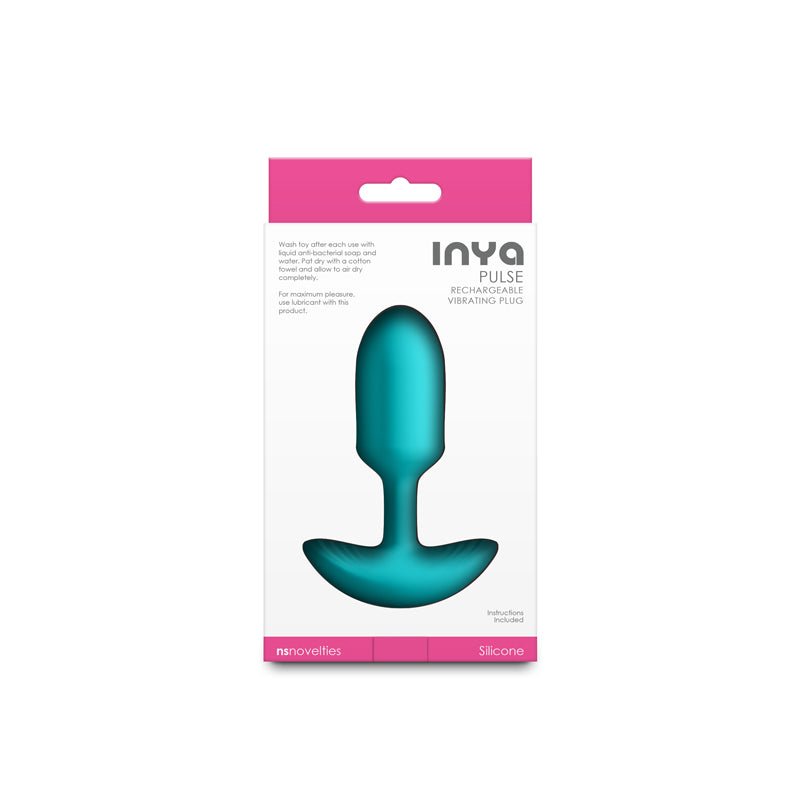 INYA Pulse - Teal - Teal 11 cm USB Rechargeable Vibrating Butt Plug - Silk and Sin
