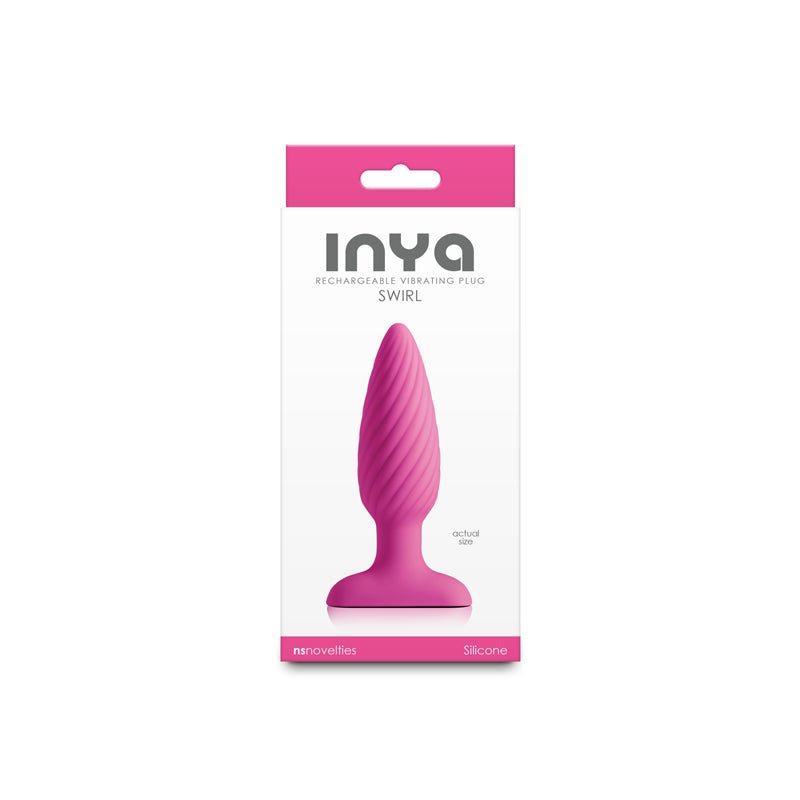 INYA Swirl - Pink - Pink 10.7 cm USB Rechargeable Vibrating Butt Plug - Silk and Sin