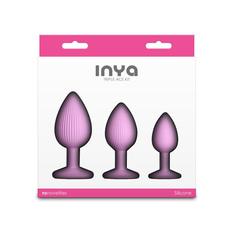 INYA Triple Ace Kit - Blush - Pink Butt Plugs - Set of 3 Sizes - Silk and Sin