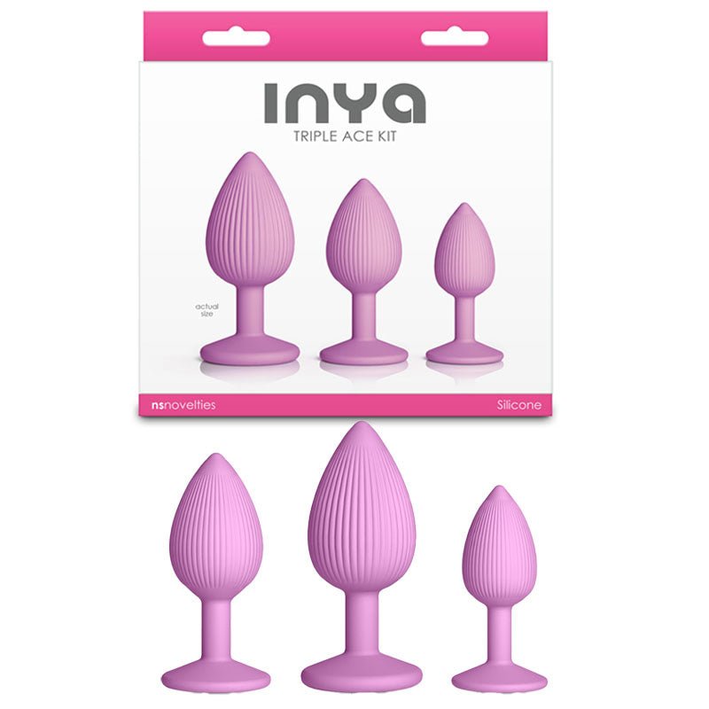 INYA Triple Ace Kit - Blush - Pink Butt Plugs - Set of 3 Sizes - Silk and Sin