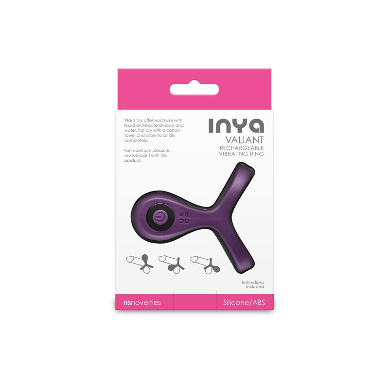 INYA Valiant - Berry - Purple USB Rechargeable Vibrating Cock Ring - Silk and Sin