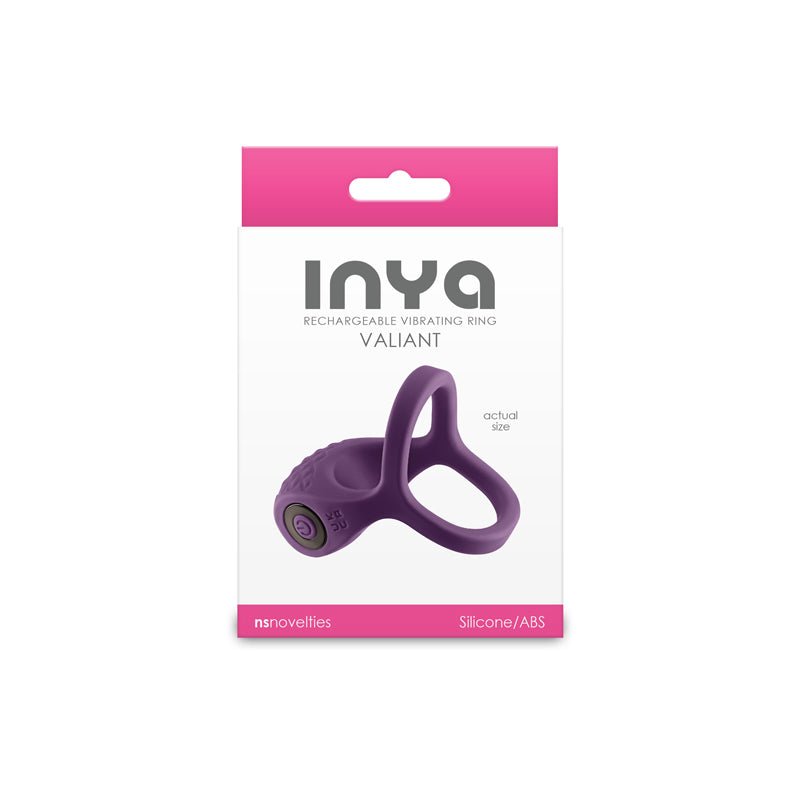 INYA Valiant - Berry - Purple USB Rechargeable Vibrating Cock Ring - Silk and Sin