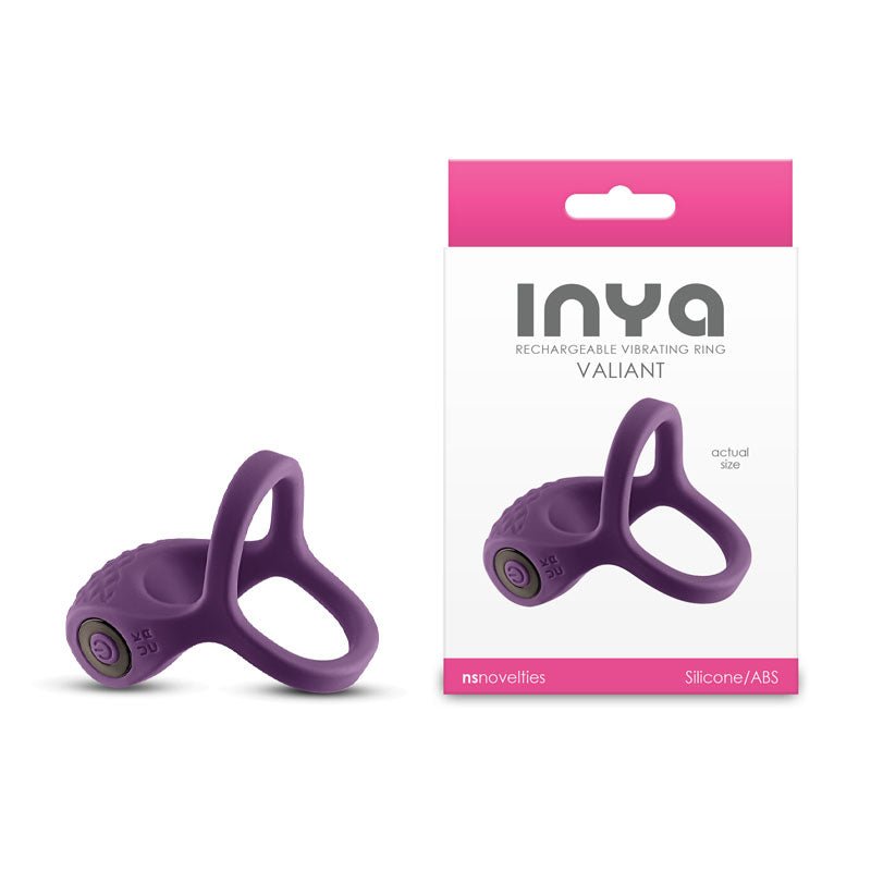 INYA Valiant - Berry - Purple USB Rechargeable Vibrating Cock Ring - Silk and Sin