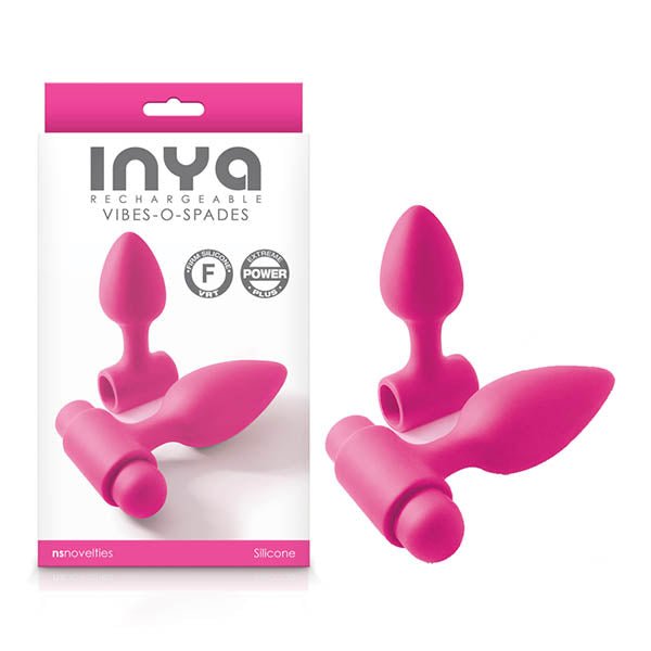 INYA Vibes-O-Spades - Pink Vibrating Butt Plugs - Set of 2 - Silk and Sin