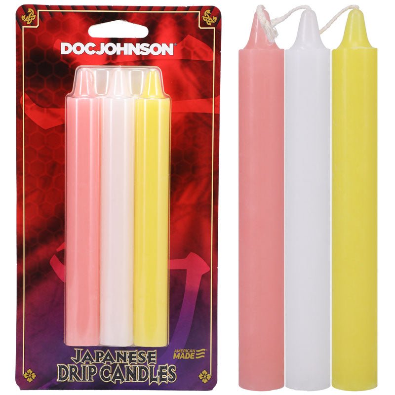 Japanese Drip Candles - Light - Light Coloured 3 Pack - Silk and Sin