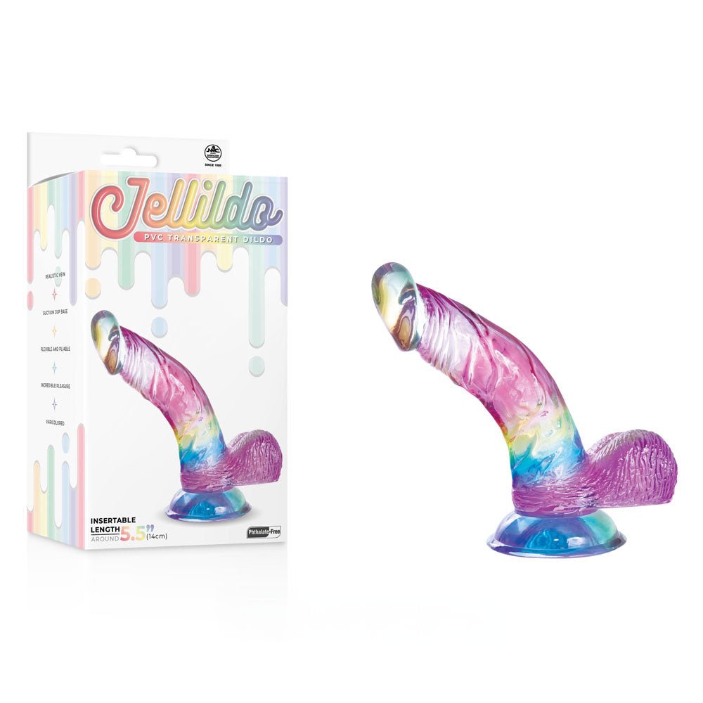 Jellido 14cm Curved Dildo - Clear Coloured 14 cm Dildo - Silk and Sin