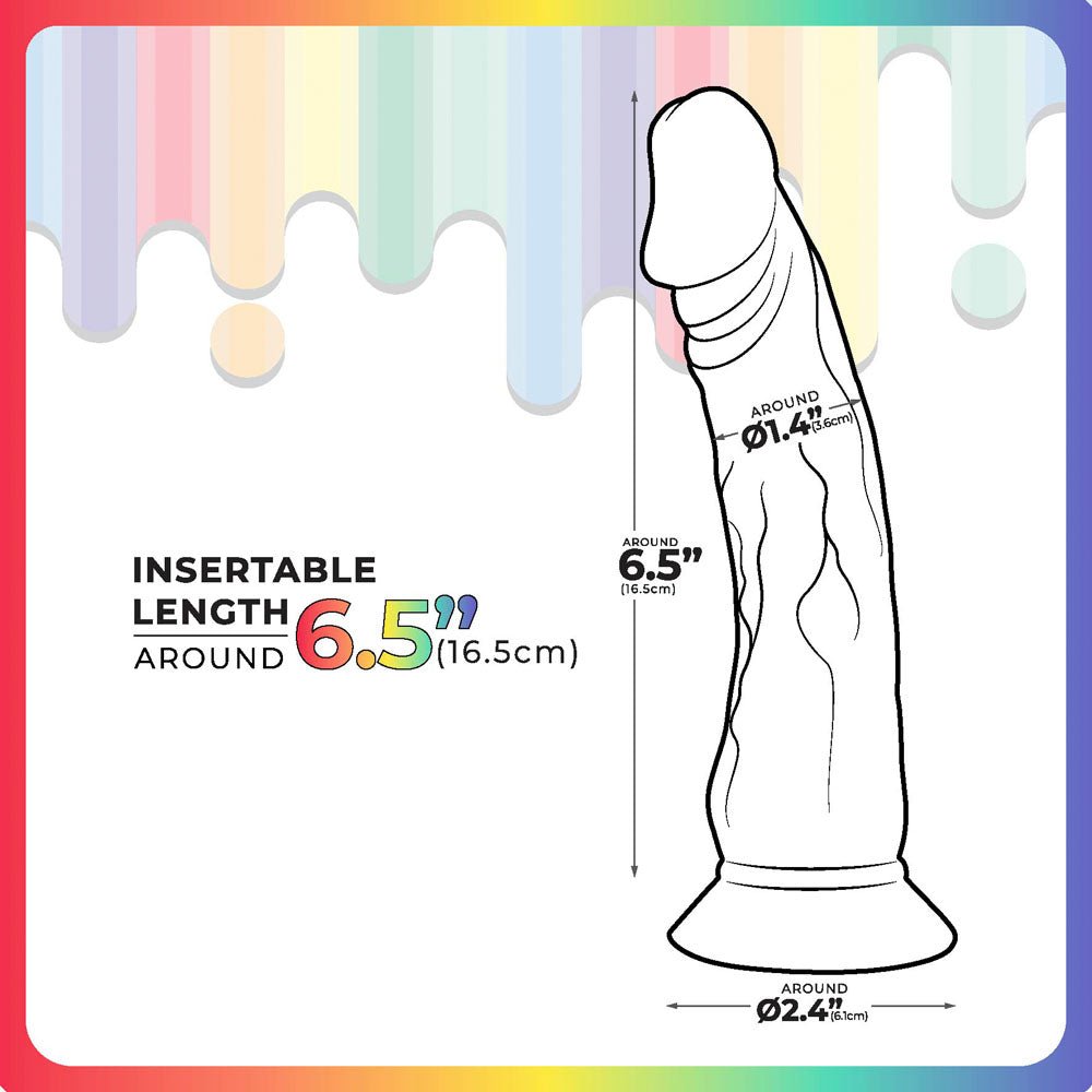 Jellido 16.5cm Dildo - Clear Coloured 16.5 cm Dildo - Silk and Sin